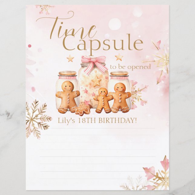 Rosa Gingerbröd Juldagskvällning Födelsedagskorgen (Framsida)