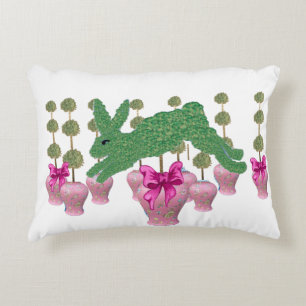 Rosa GingerJars burk Topiary Bunny Rabbit art Prydnadskudde