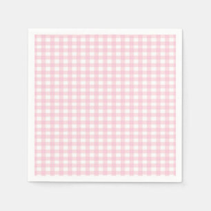 Rosa Gingham 1 Pappersservett