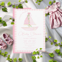 Rosa Gingham A Little Skipper Modern Baby Shower