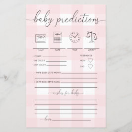 Rosa Gingham Baby Predictions Game