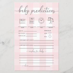 Rosa Gingham Baby Predictions Game