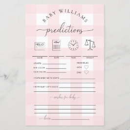 Rosa Gingham Baby Predictions Game