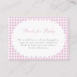 Rosa Gingham Baby Shower Böcker För Bebis Kort