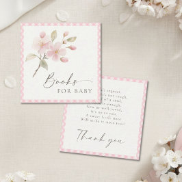 Rosa Gingham Baby Shower Böcker För Bebis Tilläggskort