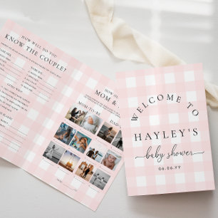 Rosa Gingham Baby Shower Game Booklet