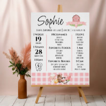 Rosa Gingham Barnyard Milestones Glossy Poster