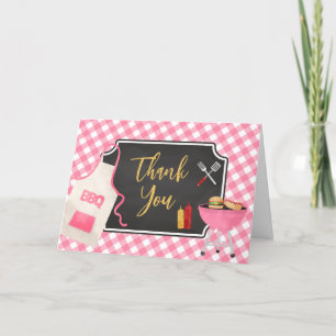 Rosa Gingham BBQ Baby Shower Tack Kort