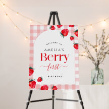 Rosa Gingham Berry First Birthday Strawberry Girl