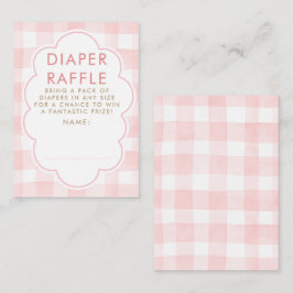 Rosa Gingham blöja lotteri Baby Shower Biljetter Tilläggskort