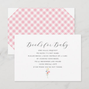Rosa Gingham Bokar for Baby Shower OSA Kort