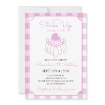 Rosa Gingham Bowling Födelsedagsfest