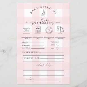 Rosa Gingham Bunny Baby Predictions Game