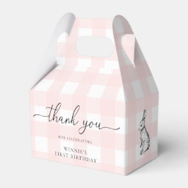 Rosa Gingham Bunny Birthday Tack Favoritbox Presentaskar
