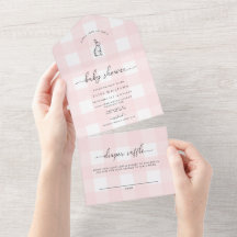 Rosa Gingham Bunny Rabbit Baby Shower