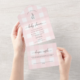 Rosa Gingham Bunny Rabbit Baby Shower