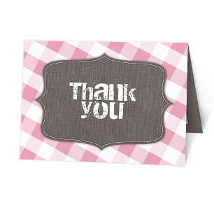 Rosa Gingham Canvas tackkort