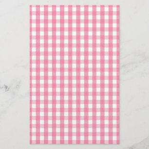 Rosa Gingham Check Mönster Brevpapper