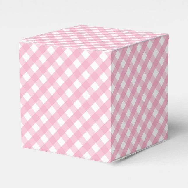 Rosa Gingham Check Mönster Presentaskar (Framsidan Sidan)