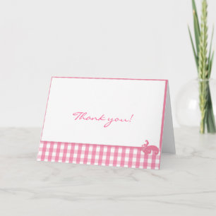 Rosa Gingham Check Mönster Tack Kort