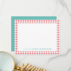 Rosa Gingham Check with Aqua from the Desk of the Tack Kort
