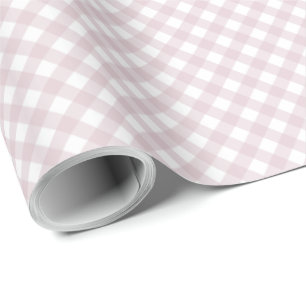 Rosa gingham checkar enkel söt plaid presentpapper