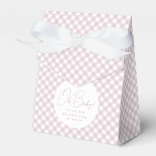 Rosa gingham Classic, söt enkel pojke dusch Presentaskar