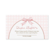 Rosa Gingham Coquette Båge Blöja Lotteri
