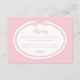 Rosa Gingham Coquette Bow Barnpresentregistret Tilläggskort