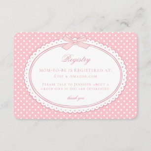 Rosa Gingham Coquette Bow Barnpresentregistret Tilläggskort