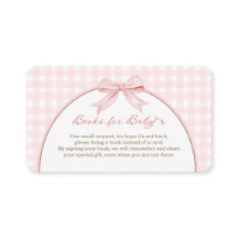 Rosa Gingham Coquette Bow Böcker för Bebis