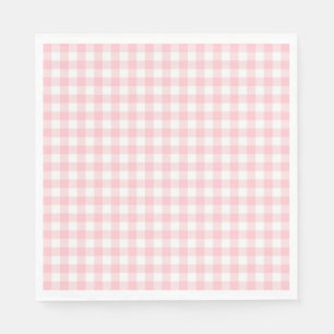 Rosa Gingham Coquette Slöja Party Efterrätt Pappersservett