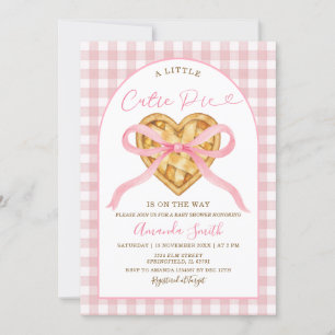 Rosa Gingham Cutie Paj är på väg Inbjudningar