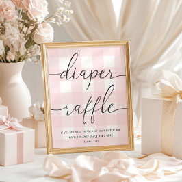 Rosa Gingham Diaper Raffle Poster
