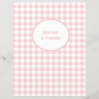 Rosa Gingham Divider - Baby Photo Album Insert