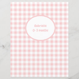 Rosa Gingham Divider - Baby Photo Album Insert