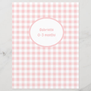 Rosa Gingham Divider - Baby Photo Album Insert