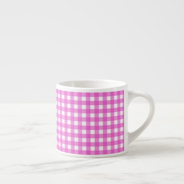 Rosa gingham espressomugg (Höger)