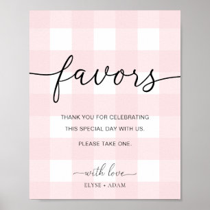 Rosa Gingham Favors-tecken Poster