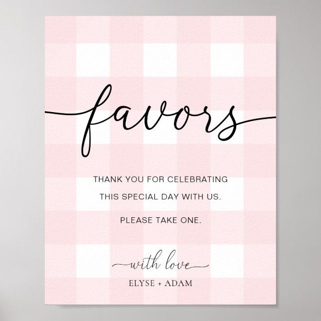 Rosa Gingham Favors-tecken Poster (Framsidan)