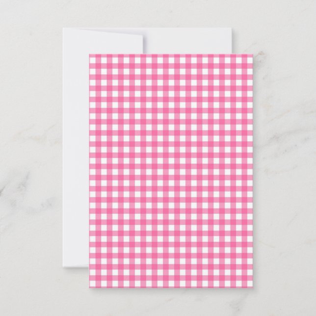 Rosa Gingham Flat Card (Framsida)