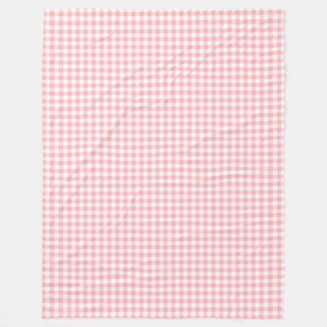 Rosa Gingham Fleecefilt (Framsidan)