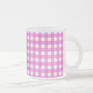 Rosa gingham frostad glasmugg