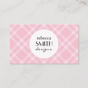 Rosa Gingham, Gingham Mönster, Geometric Mönster Visitkort