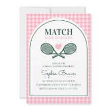 Rosa Gingham Grön Båg Tennis Bröllopsdusch