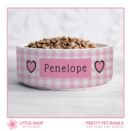 Rosa Gingham Hearts Personlig Pet