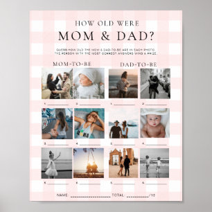 Rosa Gingham Hur gammalt var fotopatame mellan Mam Poster