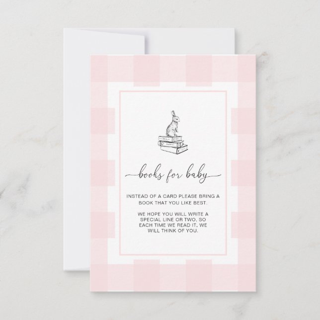 Rosa Gingham Kanin Böcker Begär inlagd kort (Framsida)