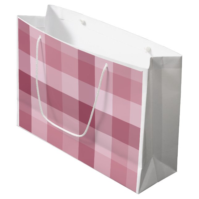 Rosa Gingham-Kärra Rutig Design (Framsidan Vinklad)