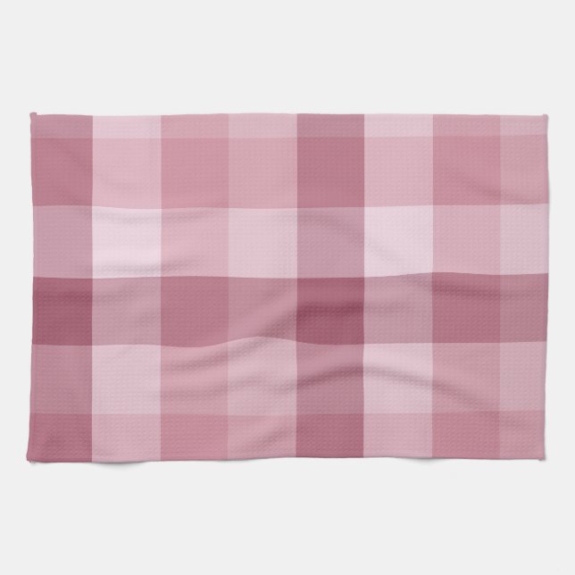 Rosa Gingham-Kärra Rutig Design Kökshandduk (Horisontell)